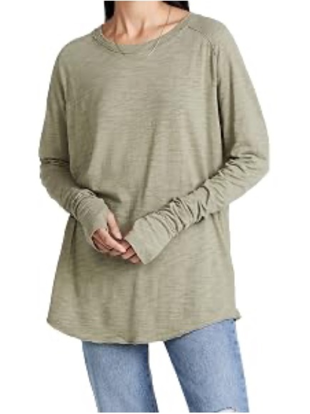 Nwot We The Free Olive Green Long-Sleeve Crewneck Top
